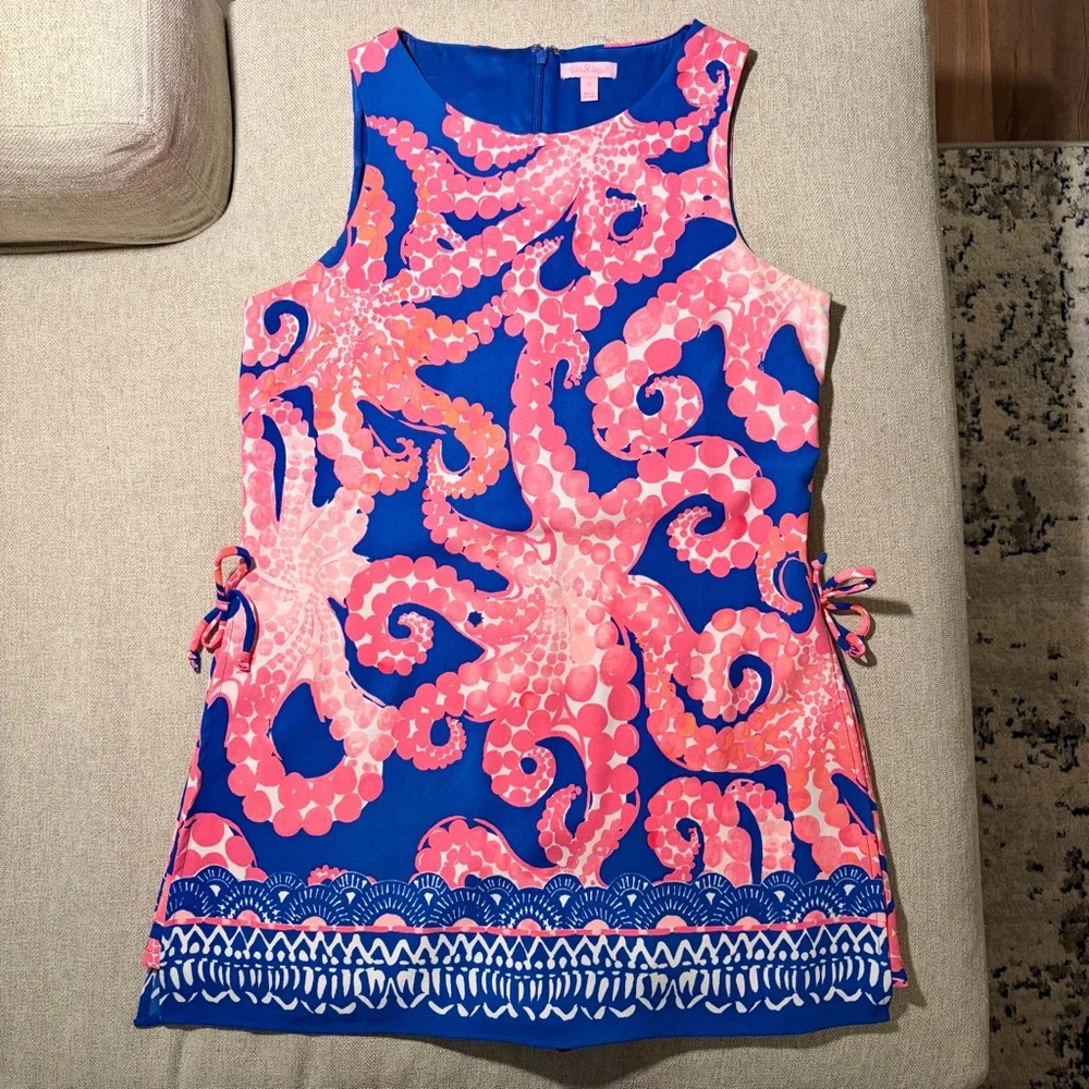Lilly Pulitzer Sleeveless Octopus Print Romper Dress Size 12 RN 88189 - Picture 1 of 8